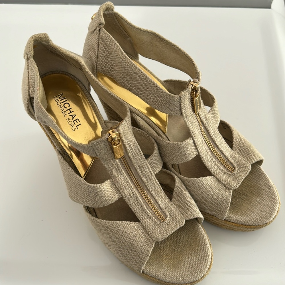 Michael Michael Kors Women’s Berkley Mid Wedge Sandals - Size 10